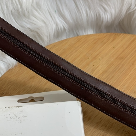 Vintage NIB Taner Brown Gold Leather Money ID Conceal Security Travel Zip Belt - Picture 12 of 16